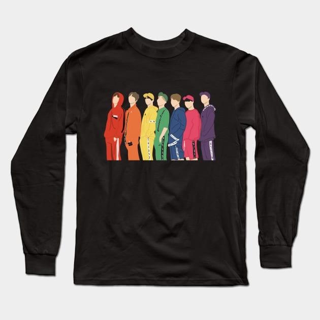 BTS muster rainbow photoshoshoot Long Sleeve T-Shirt by Bookishandgeeky